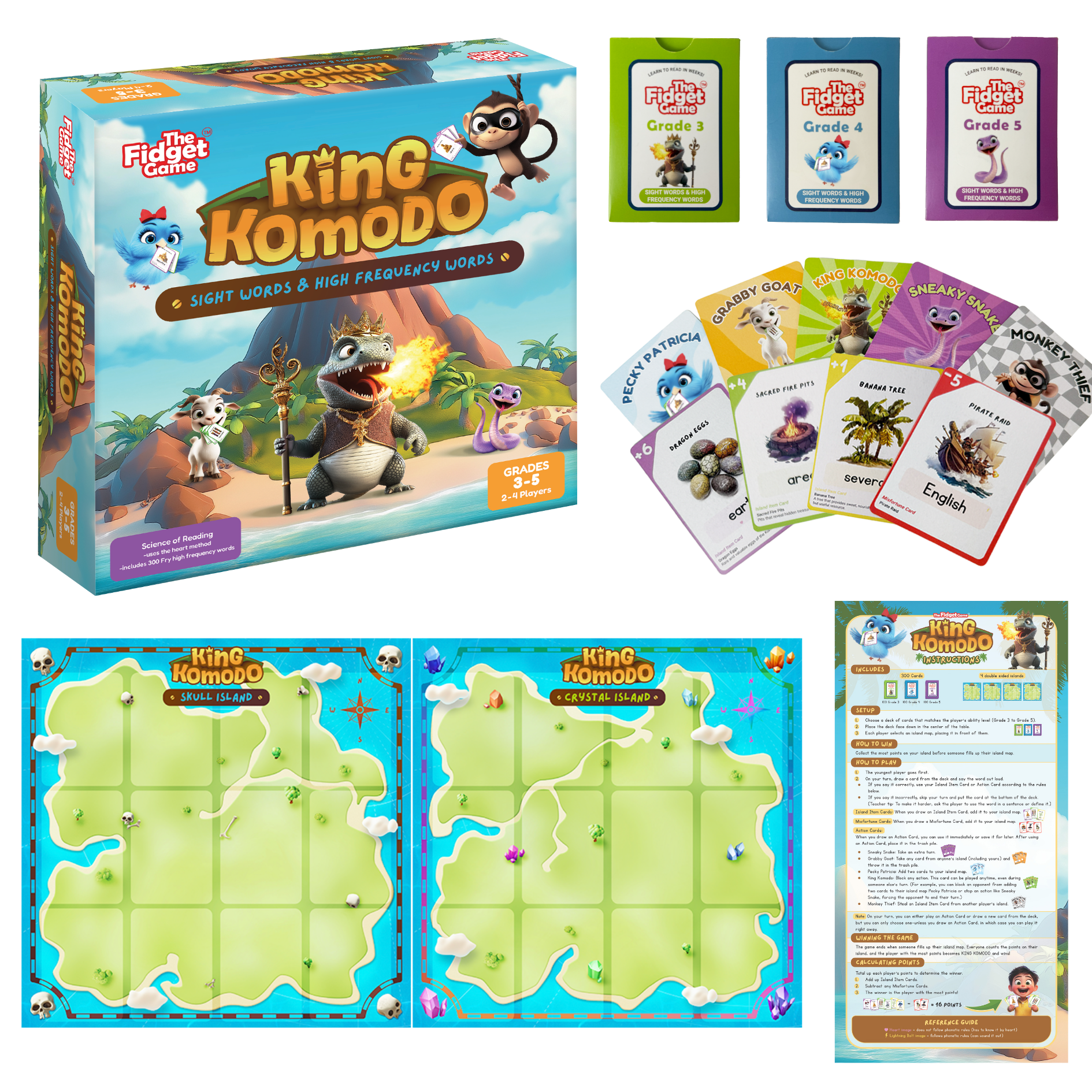 King Komodo - Sight Words Game - Grades 3-5