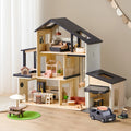 Tiny Land® Sweetwood Edge Dollhouse & Wooden Dollhouse Garage