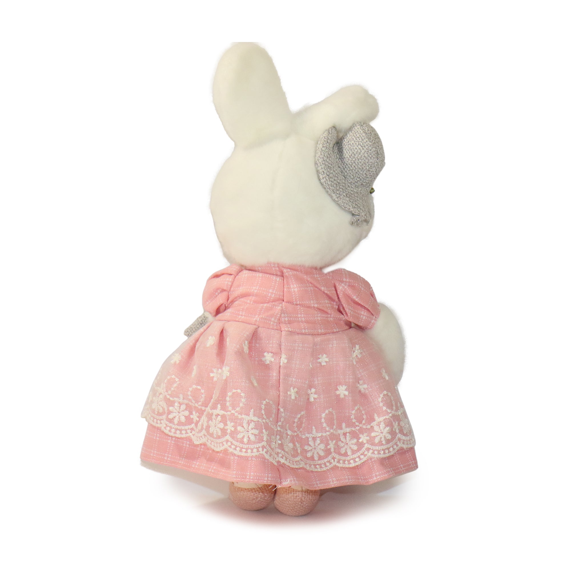 11-inch White Maisie Rabbit with Pink Dress