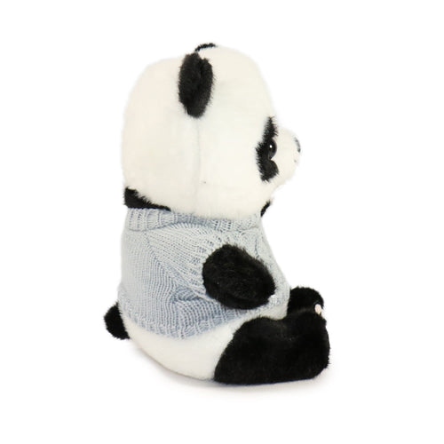 10-Inch Black and White Muffin Panda with Sweater