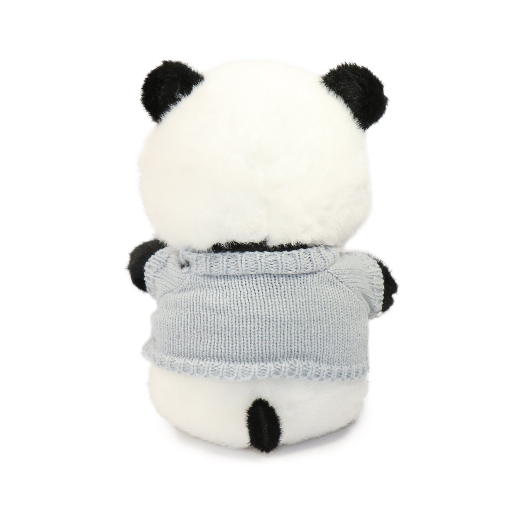 10-Inch Black and White Muffin Panda with Sweater