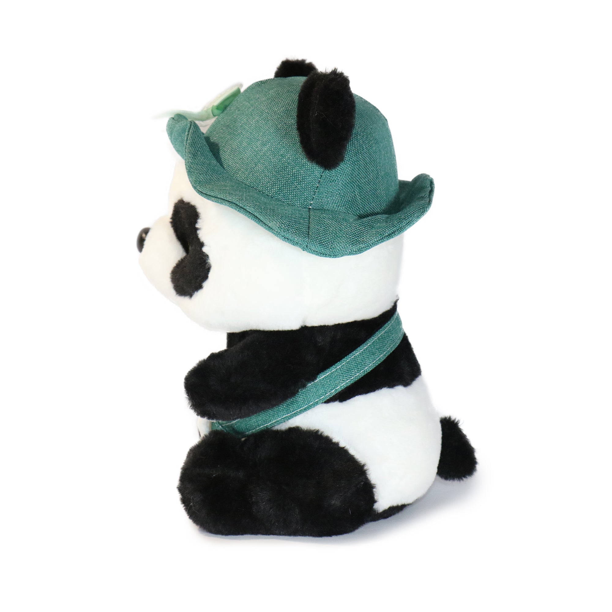 10-Inch Black and White Daisy Panda with Green Hat