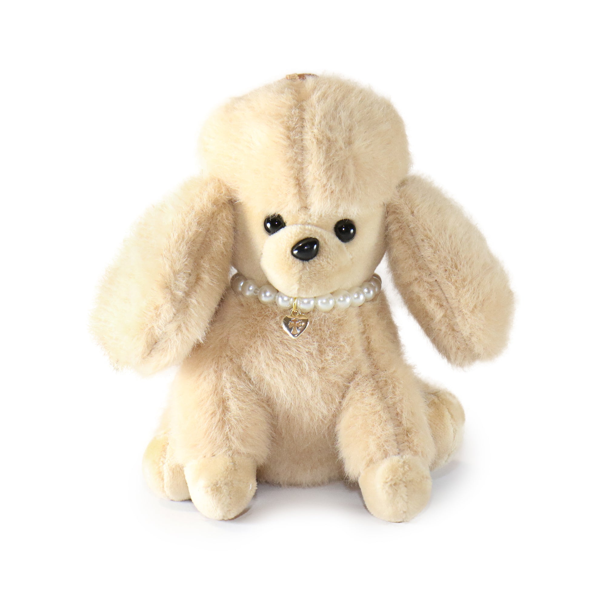 5-Inch Cream Color Chérie Poodle with Pearl Necklace