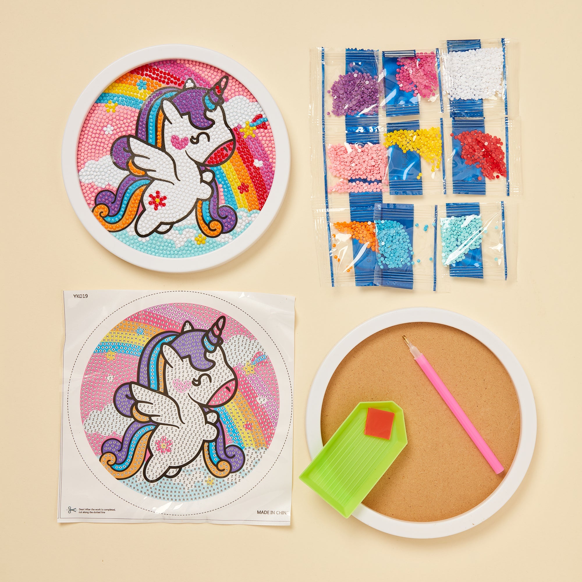Diamond Art Kit for Kids - Choose from Dinosaur, Dog, Mermaid, or Unicorn!