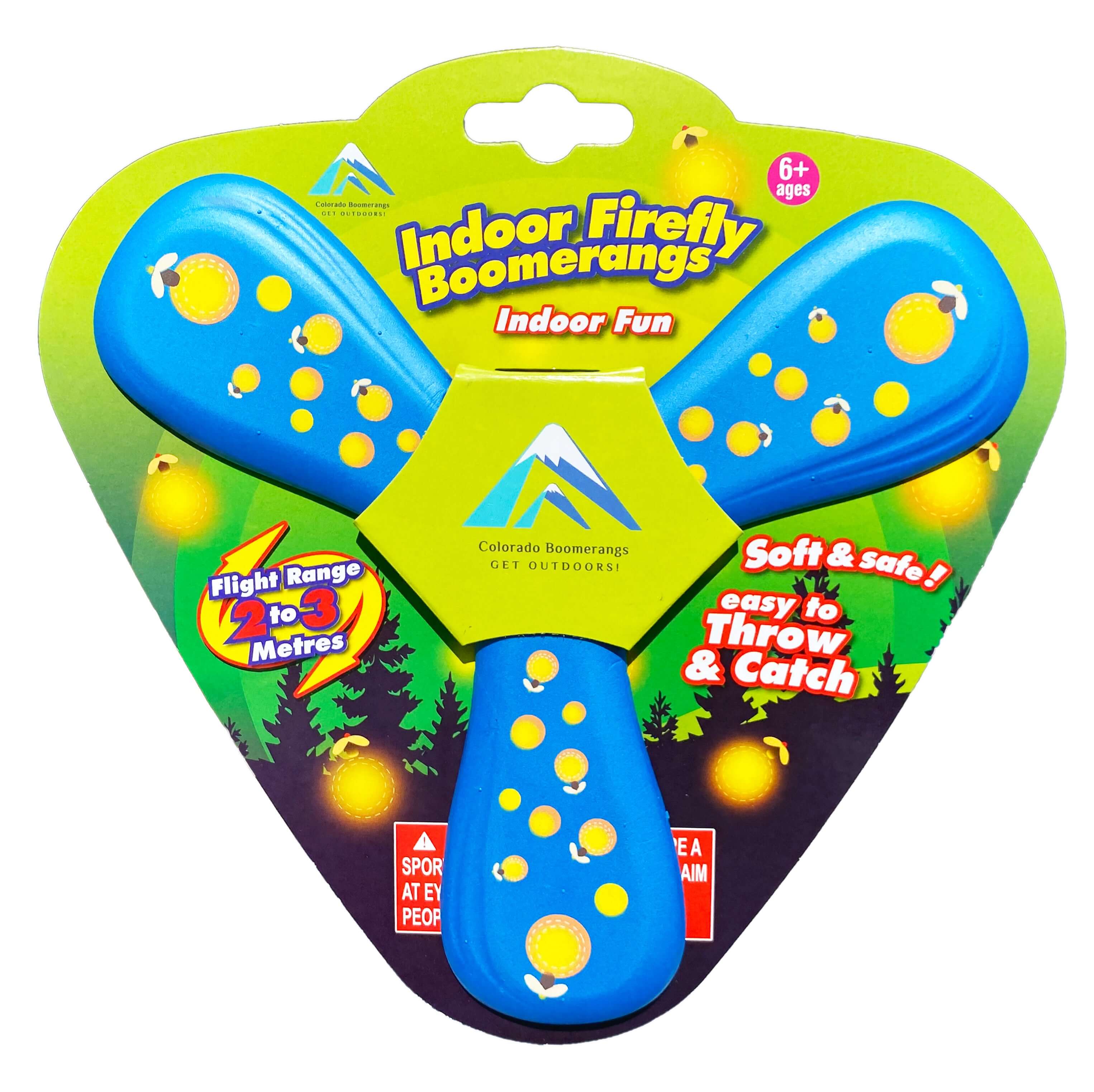 Indoor Firefly Boomerangs - Blue or Red - Fun indoor foam boomerangs for kids