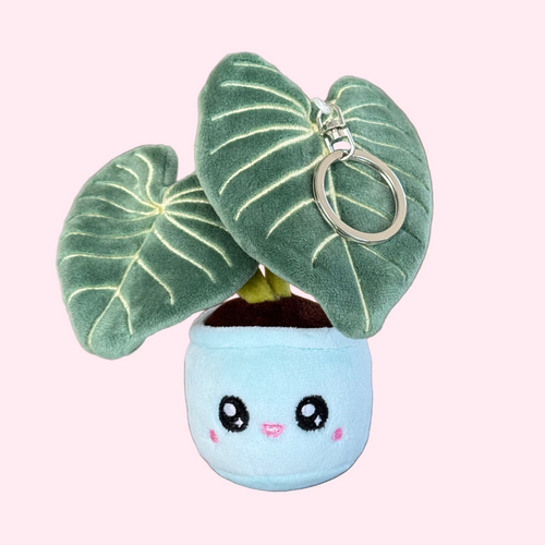 5" Rare Houseplant Bag Charm - Philodendron Gloriosum Plush Keychain
