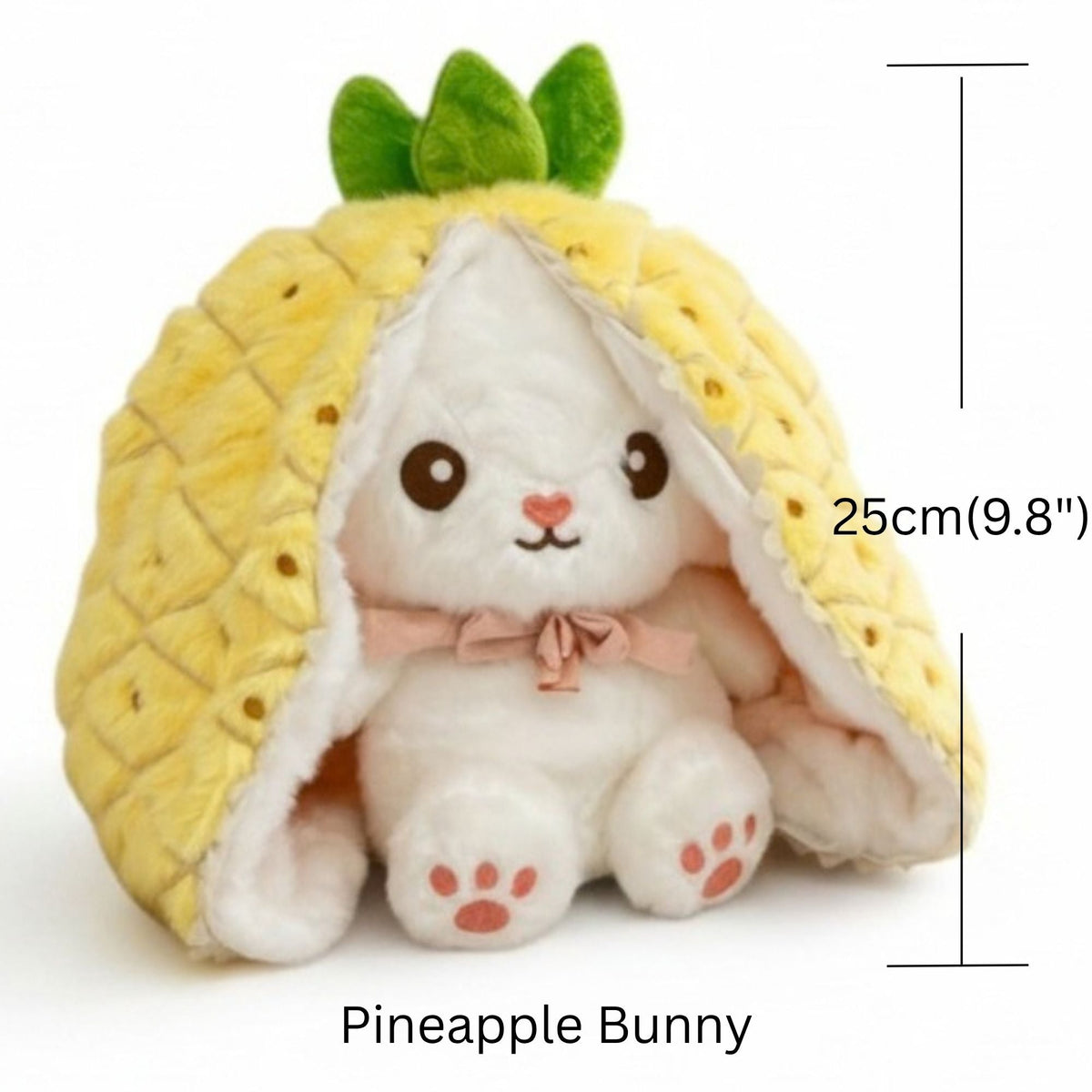 Reversible Strawberry Bunny Plush Toy - Transforming Hide and Seek Stuffed Animal