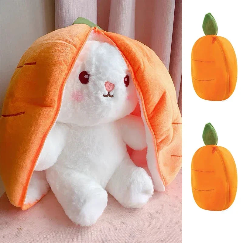 Cute Strawberry Carrot Rabbit Plush Toy – Soft Cuddly Bunny Doll