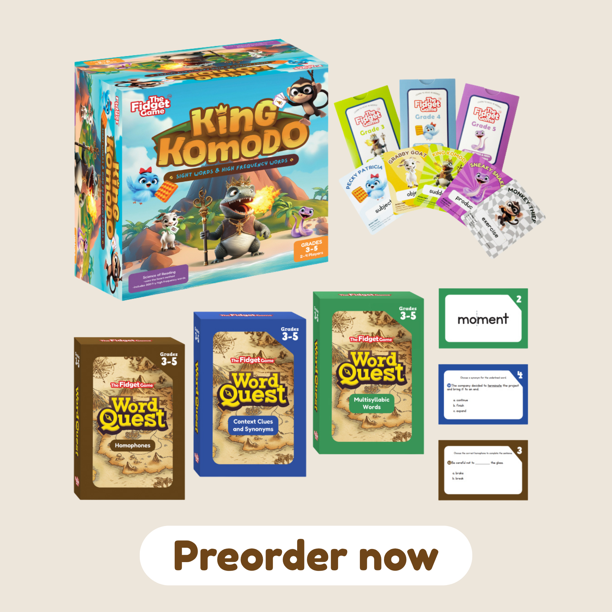 King Komodo - Sight Words Game - Grades 3-5