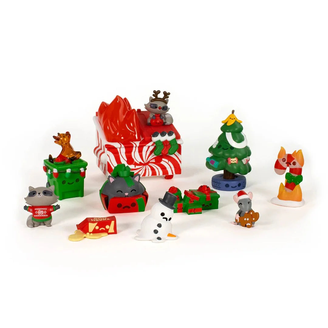 Dumpster Fire 12 Days of Trash Advent Calendar Holiday Figure Set