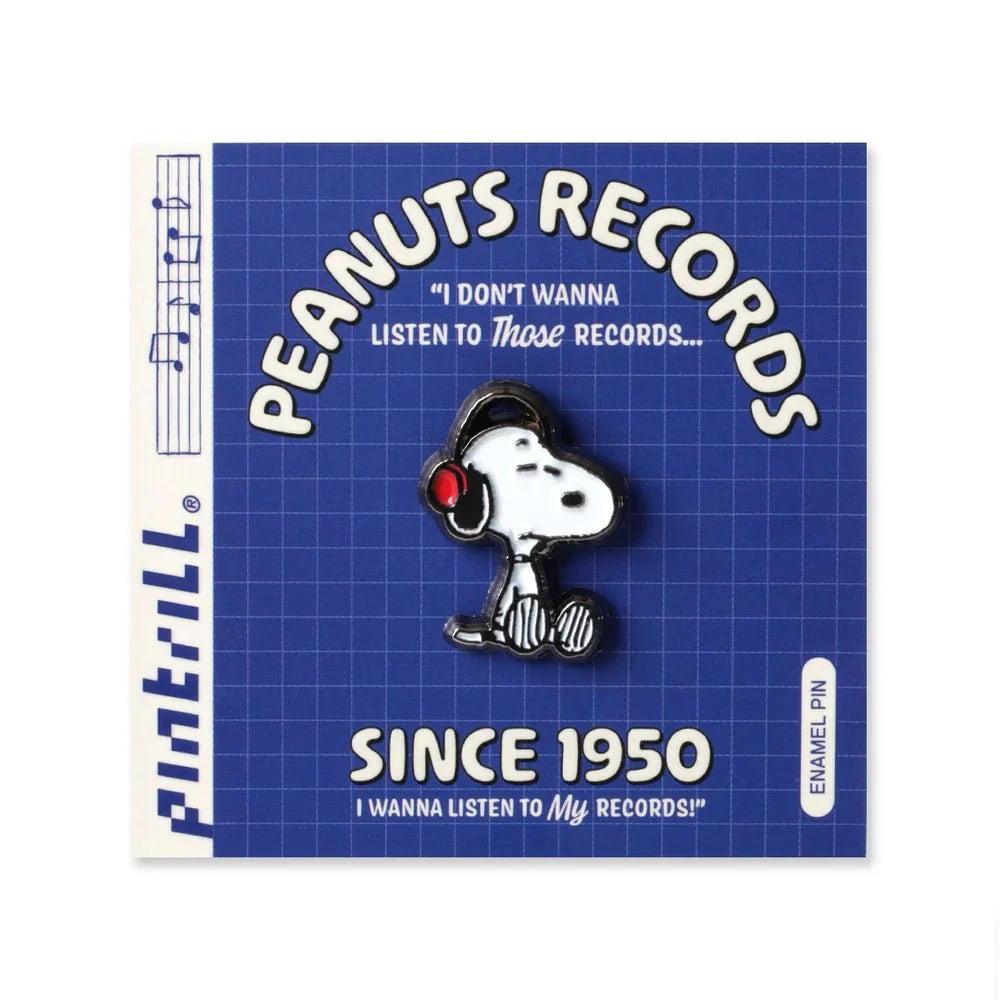 PEANUTS Snoopy Headphones Records Pin