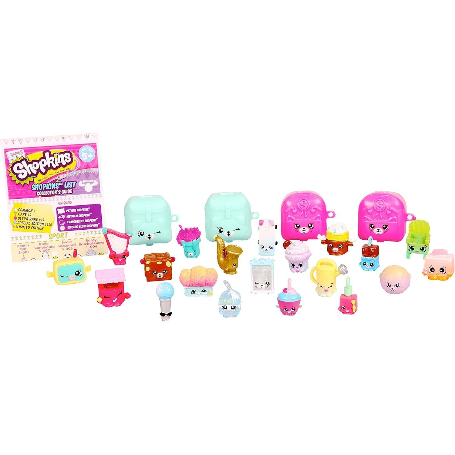 Shopkins Season 5 Mega Pack - Includes 20 Shopkins + 4 Petkin Backpacks