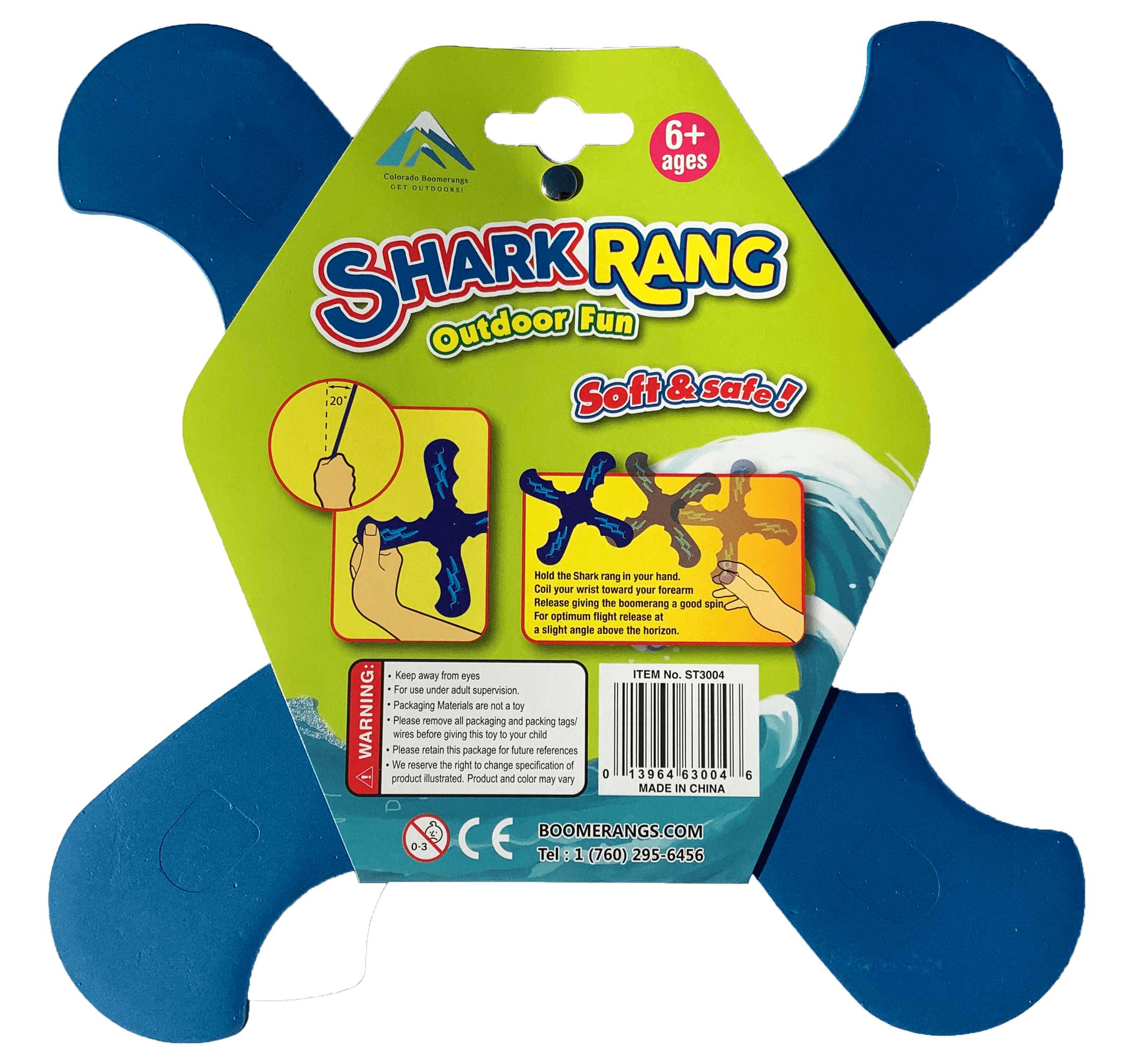 Shark Rang Boomerangs - Retail Boomerang Pack - Soft and Safe boomerangs for kids