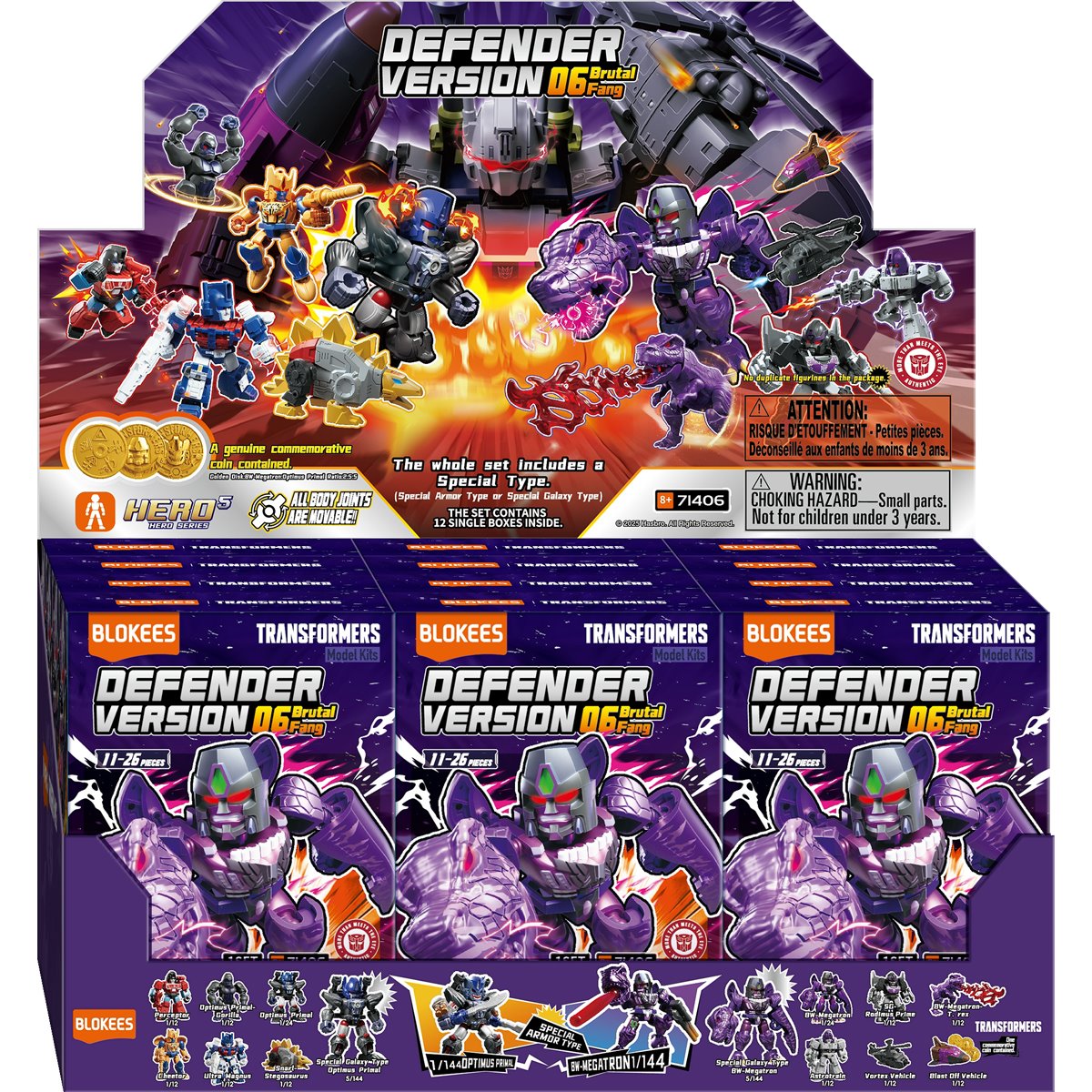 Blokees Transformers Defender Version 06 Brutal Fang Blind Box Mini Model Kit - Case of 12