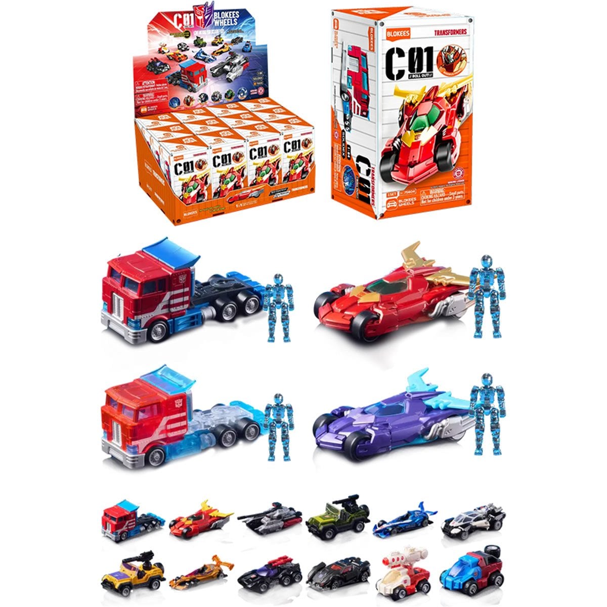 Blokees Wheels - Transformers C01 Roll Out! Blind Box Mini Model Kit - Case of 12
